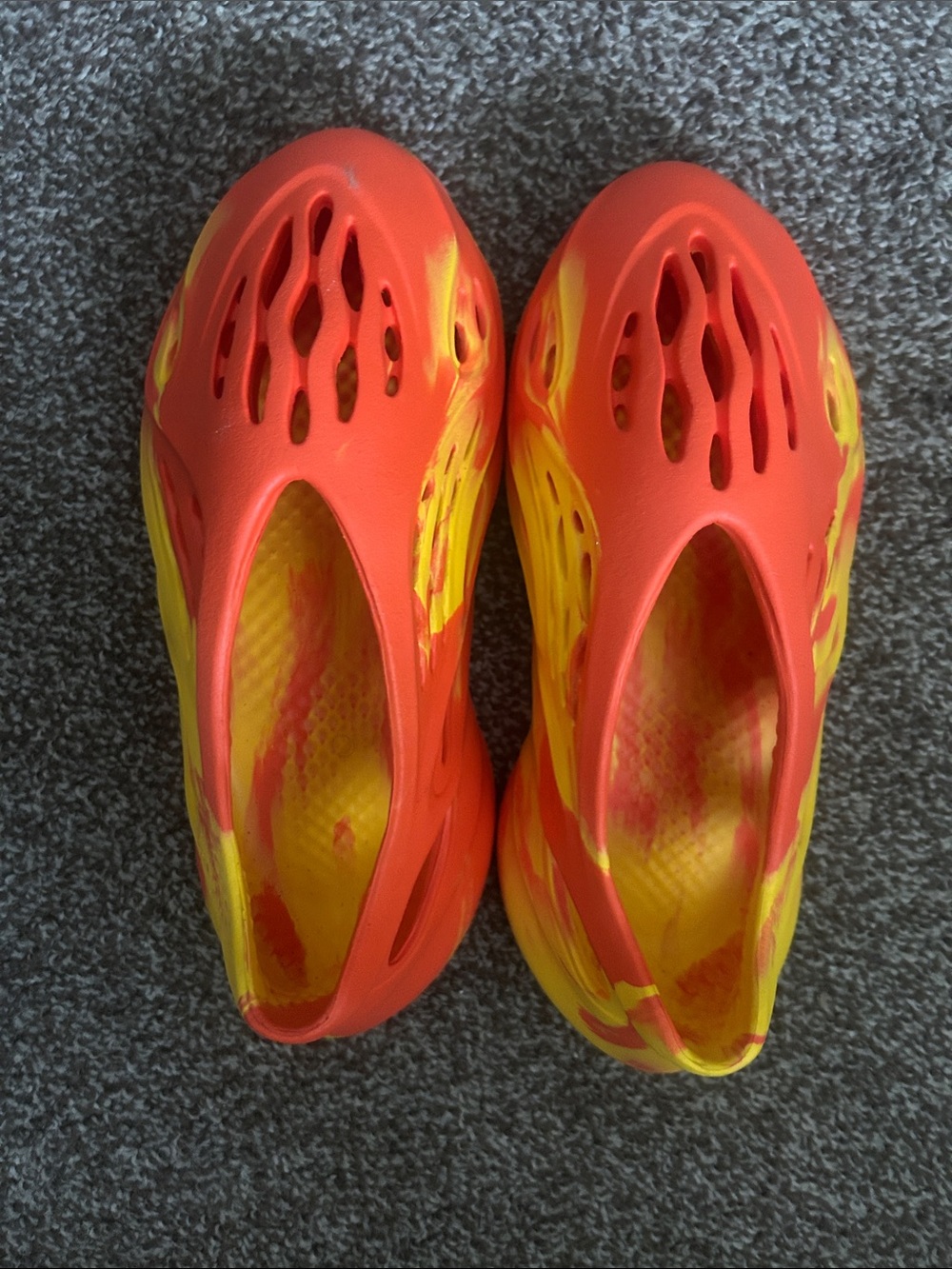 Kids Slip-On Foam Shoes in Red and Yellow